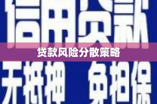 临潼贷款风险分散策略