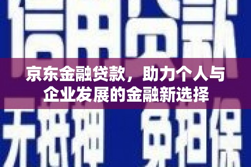 临潼京东金融贷款，助力个人与企业发展的金融新选择