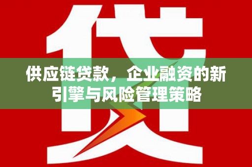 临潼供应链贷款，企业融资的新引擎与风险管理策略